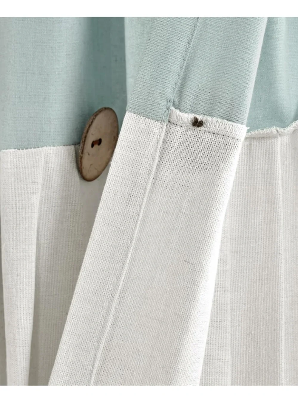 Linen Button Window Curtain Panel, Single, 40